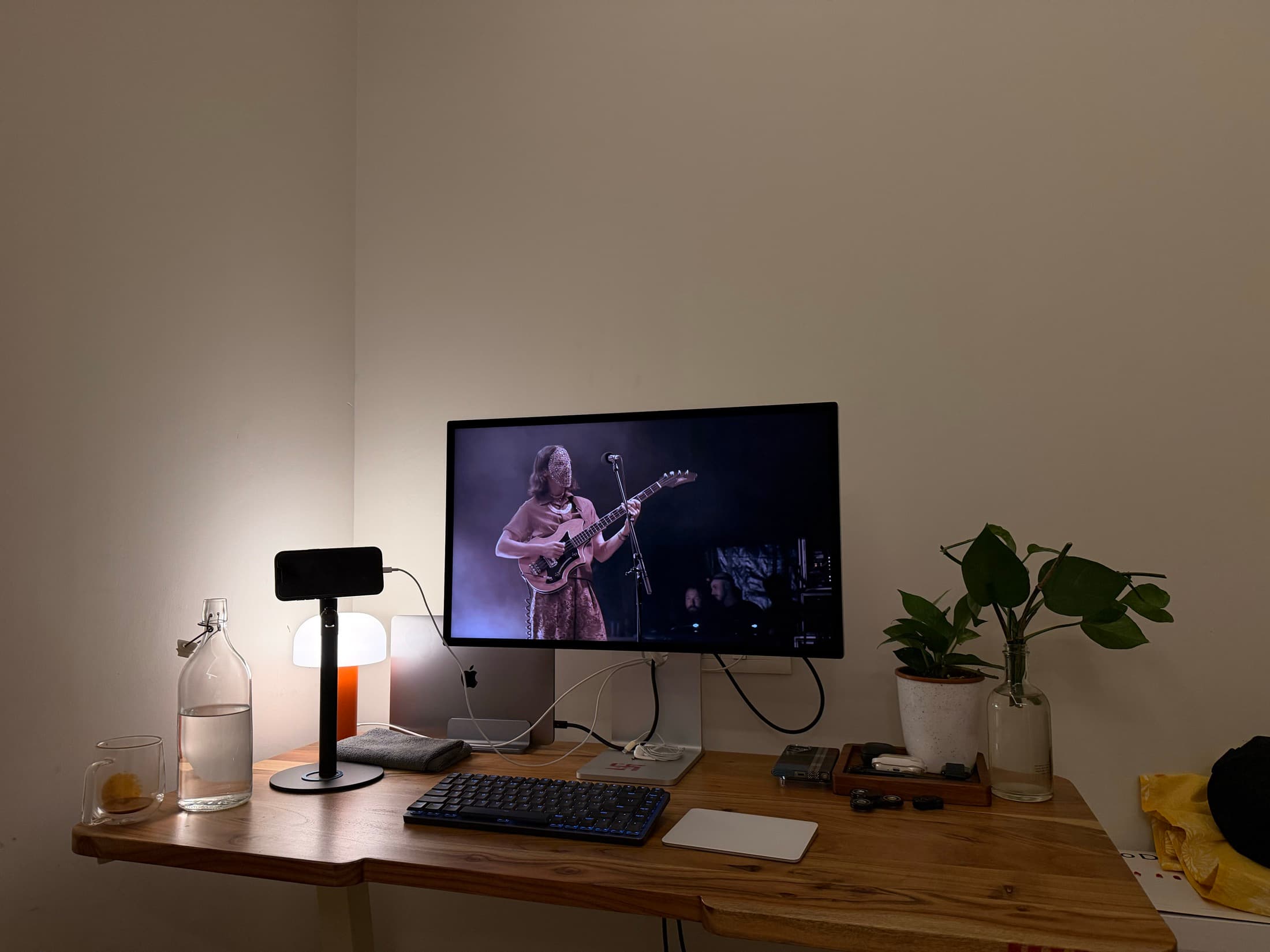Same desk, after dark